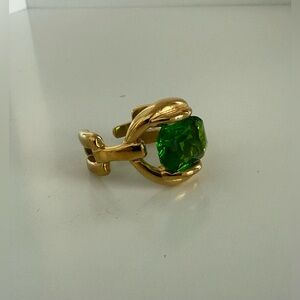 Emerald Green 18k Gold Plated Statement Ring - Cocktail Ring